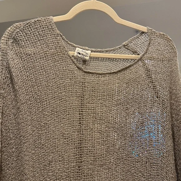 La Bottega di Brunella open weave sweater taupe - Picture 3 of 7